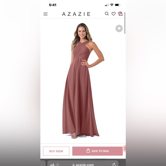 Azazie dusty rose bridesmaid dress - Picture 1 of 8